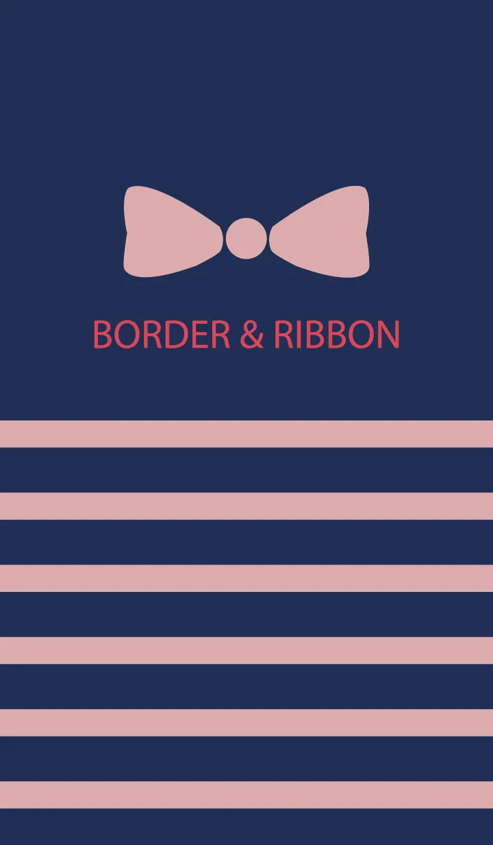 [LINE着せ替え] BORDER & PINKRIBBON -Navy 3-の画像1