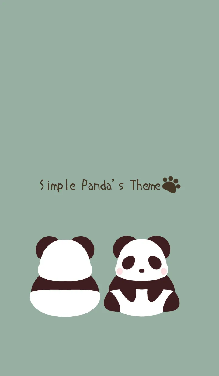 [LINE着せ替え] シンプルパンダの着せかえ くすみグリーンの画像1