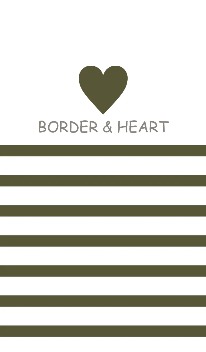 [LINE着せ替え] BORDER & HEART -OLIVE-の画像1