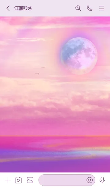 [LINE着せ替え] 運気上昇 幻想的 月とイルカの画像3