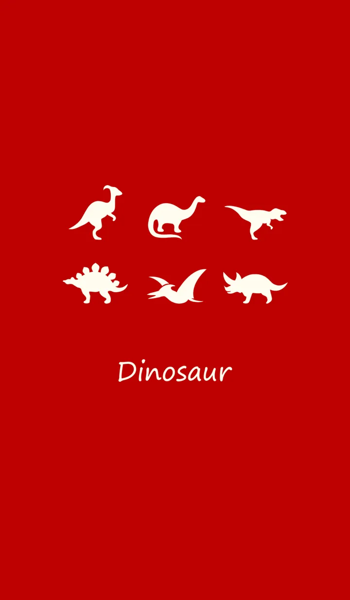 [LINE着せ替え] 恐竜が一番好きです！（赤）の画像1