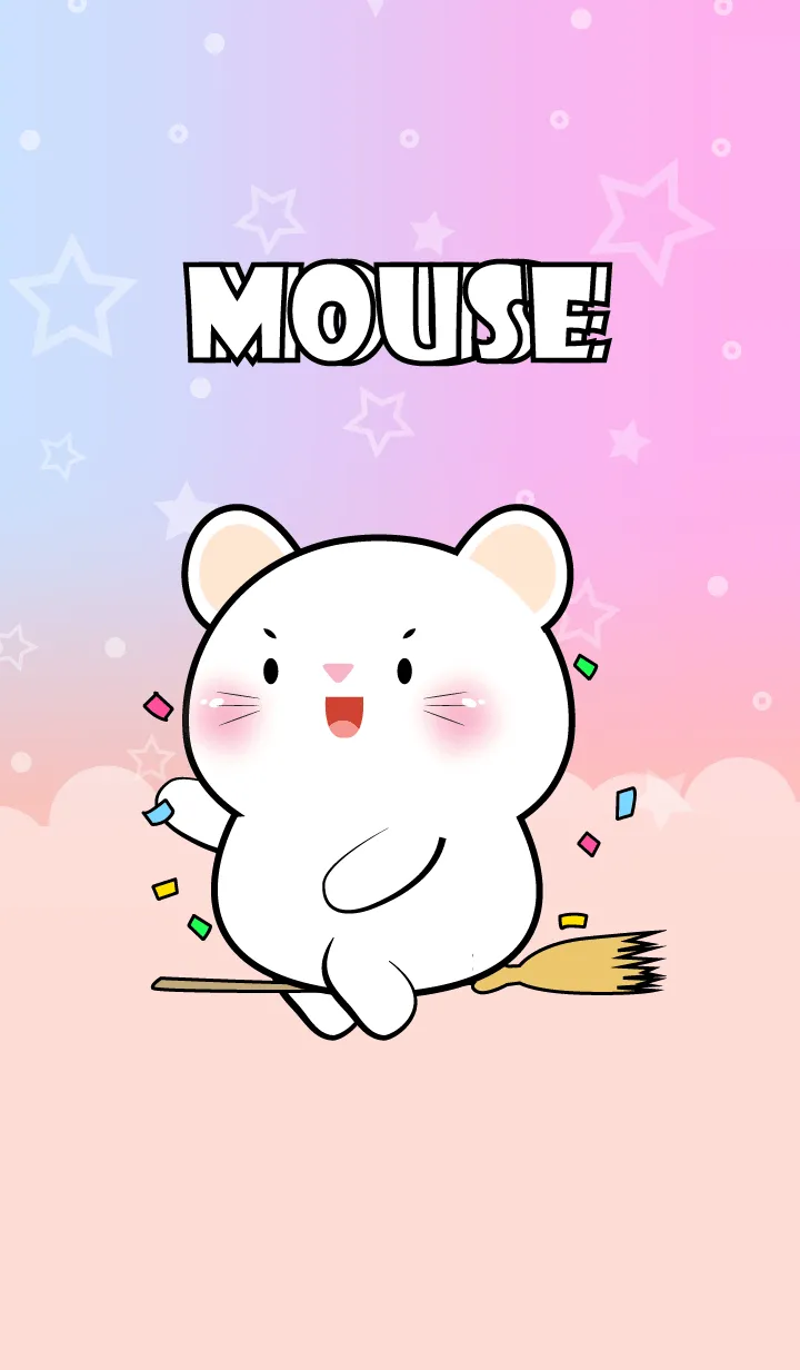 [LINE着せ替え] Cute Naughty White Mouse Theme (JP)の画像1