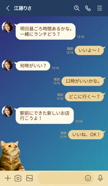 [LINE着せ替え] かわいいオレンジ色の猫の画像4