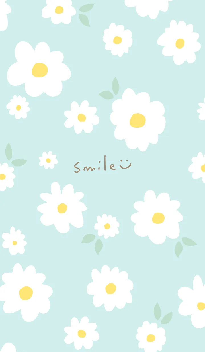 [LINE着せ替え] 白い花と葉っぱ15の画像1