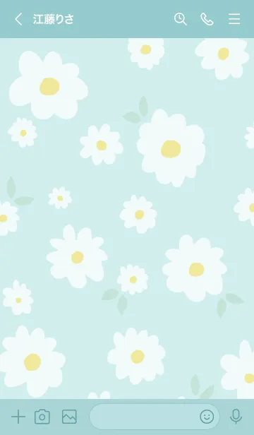 [LINE着せ替え] 白い花と葉っぱ15の画像3