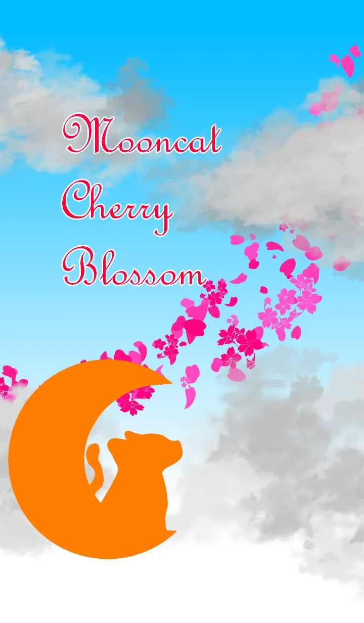 [LINE着せ替え] Moon cat cherry blossomの画像1