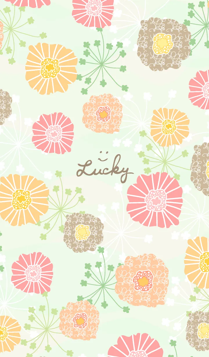 [LINE着せ替え] 北欧風 暖色系お花4の画像1