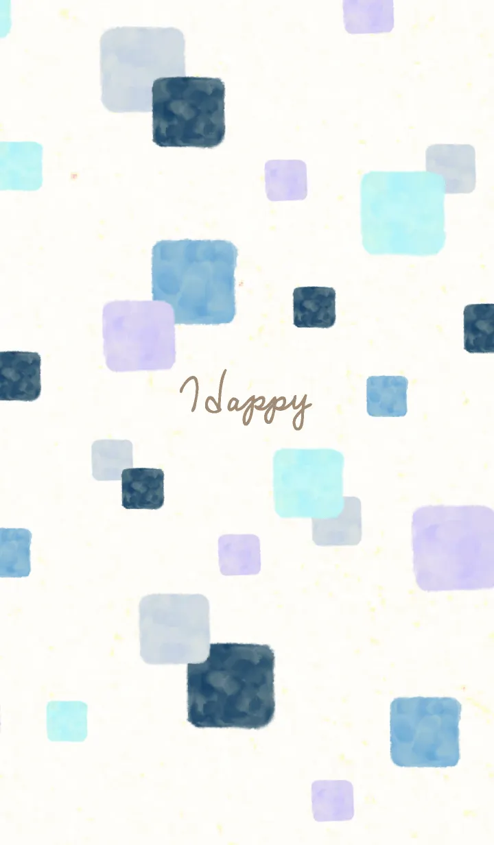 [LINE着せ替え] 水彩 四角 ブルー30の画像1