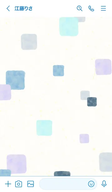 [LINE着せ替え] 水彩 四角 ブルー30の画像3