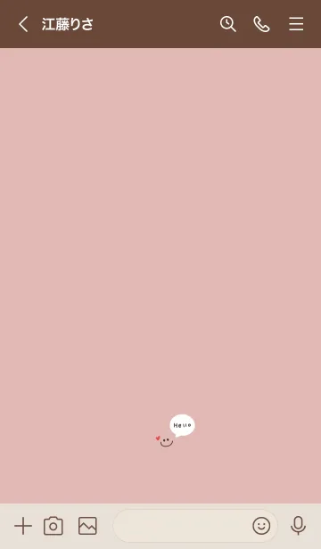 [LINE着せ替え] ピンクベージュ。スマイルとハート。の画像3