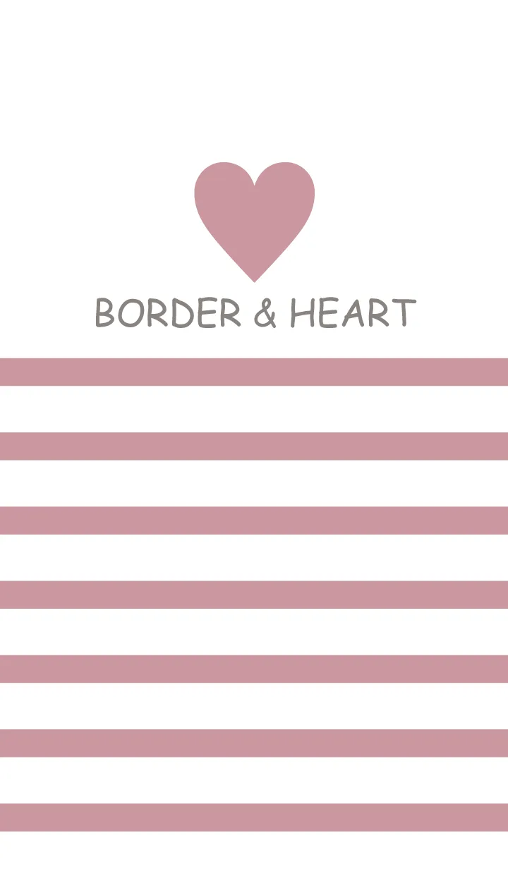 [LINE着せ替え] BORDER & HEART -SMOKYPINK-の画像1