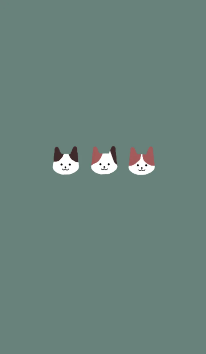 [LINE着せ替え] ねこ/くすみぐりーん/くすみれっどの画像1