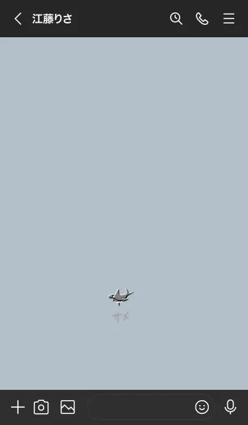 [LINE着せ替え] サメ くすみブルー ブラックの画像3