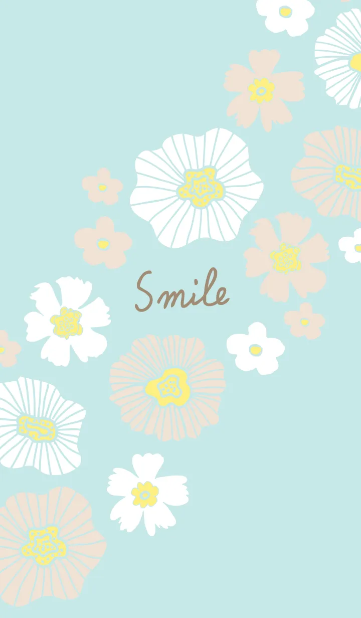 [LINE着せ替え] 白とベージュのお花 斜め9の画像1