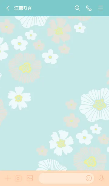 [LINE着せ替え] 白とベージュのお花 斜め9の画像3