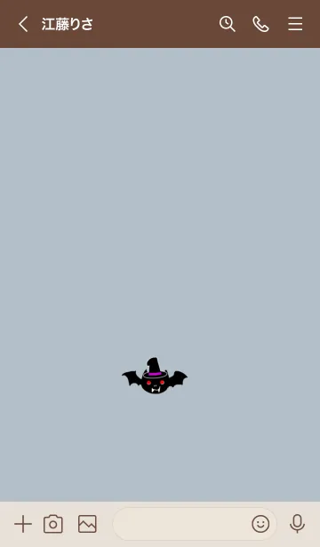 [LINE着せ替え] ハロウィンのこうもり ブルーベージュの画像3