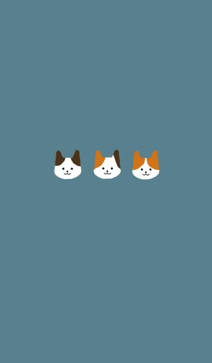 [LINE着せ替え] ねこ/くすみぶるーの画像1