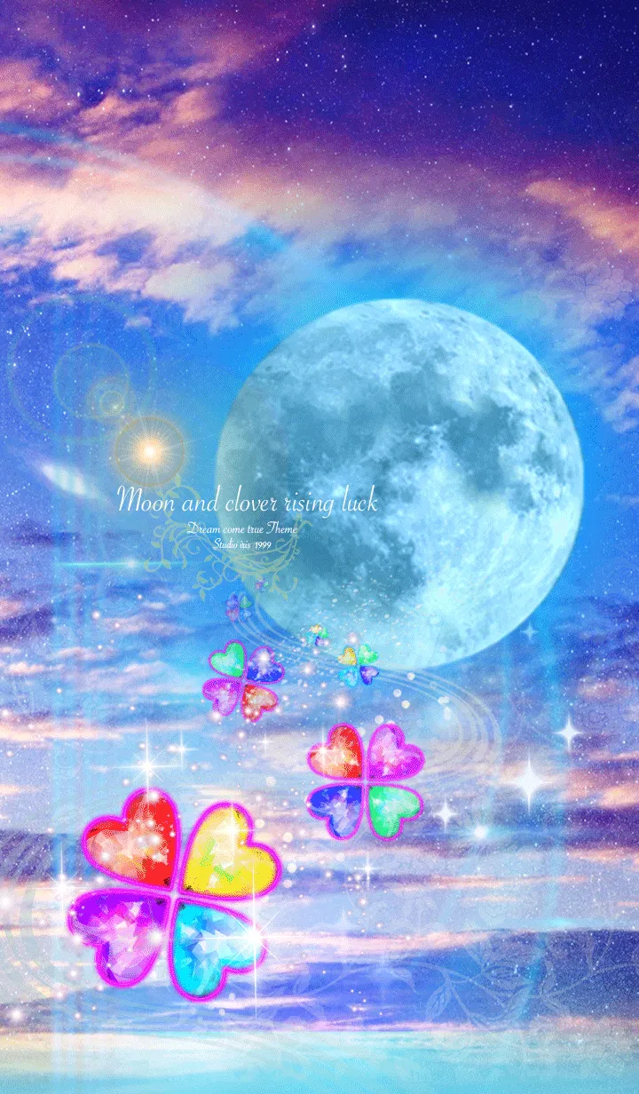 [LINE着せ替え] 運気上昇 月とクローバーの画像1