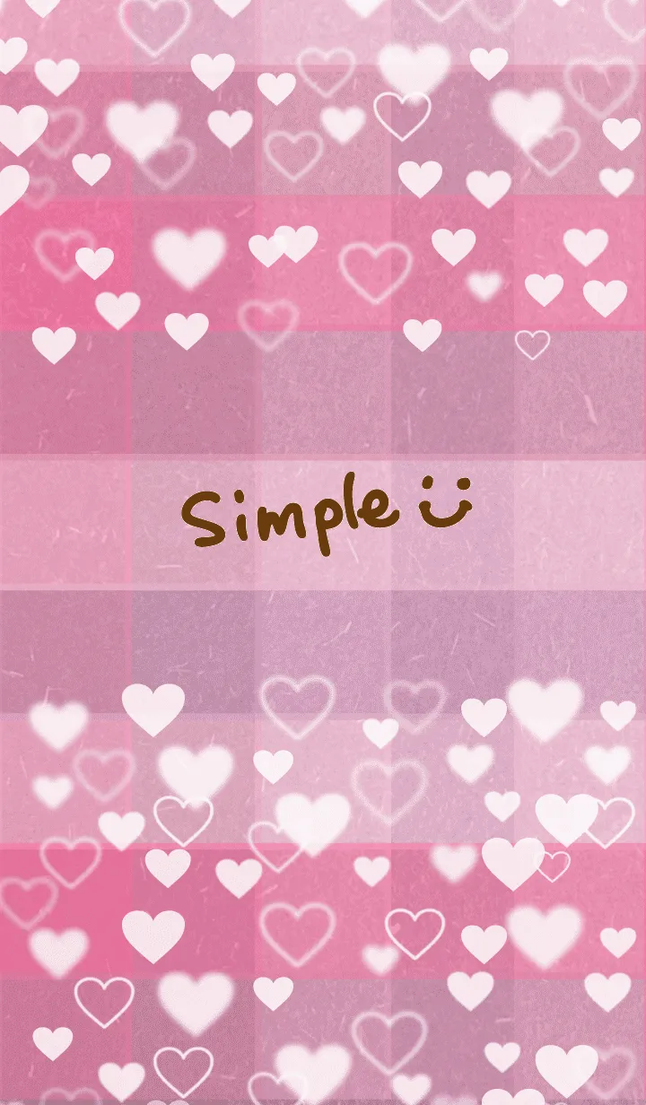 [LINE着せ替え] くすみピンクチェック-ハートスマイル18-の画像1