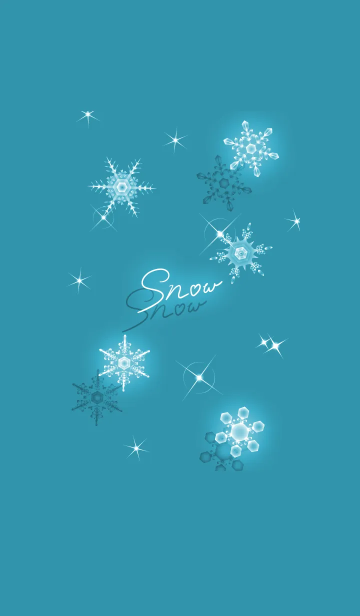 [LINE着せ替え] ～スノー2♥ブルーグリーン40_1～の画像1