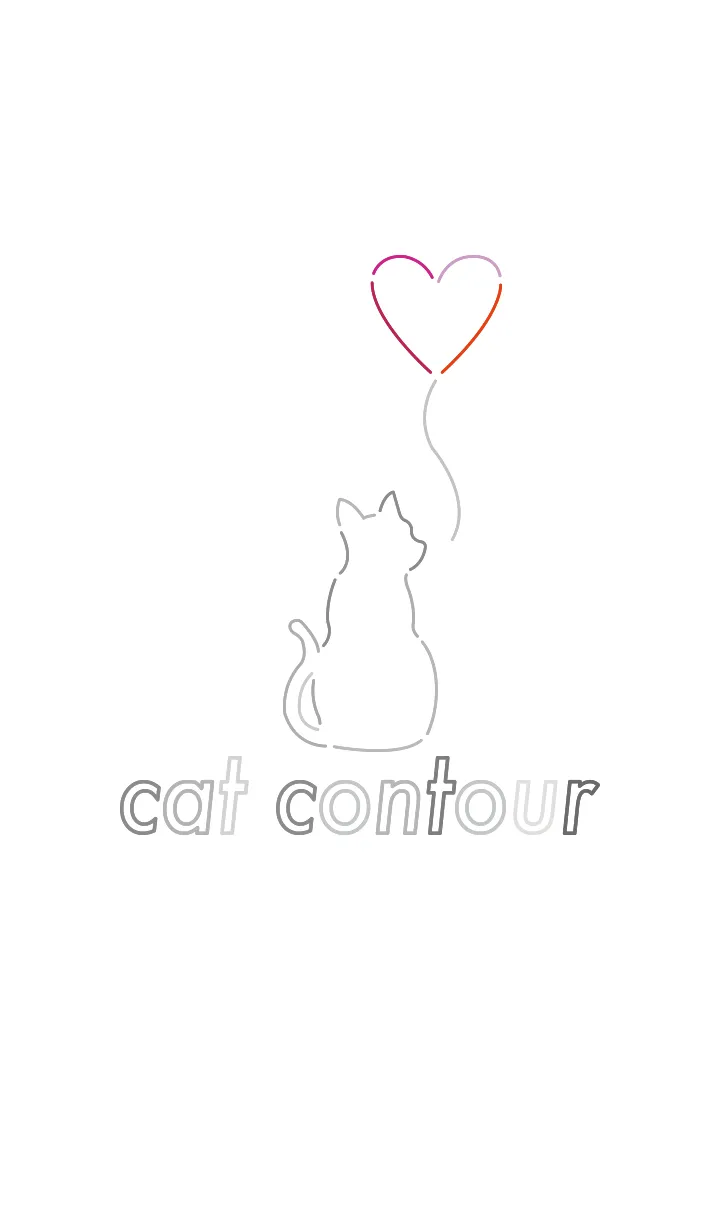 [LINE着せ替え] cat contour /colorlessの画像1