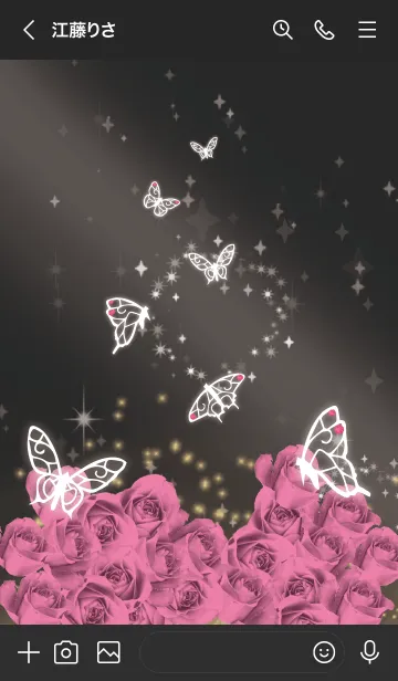 [LINE着せ替え] 黒と黄色 : 10月のトルマリンと蝶の画像3