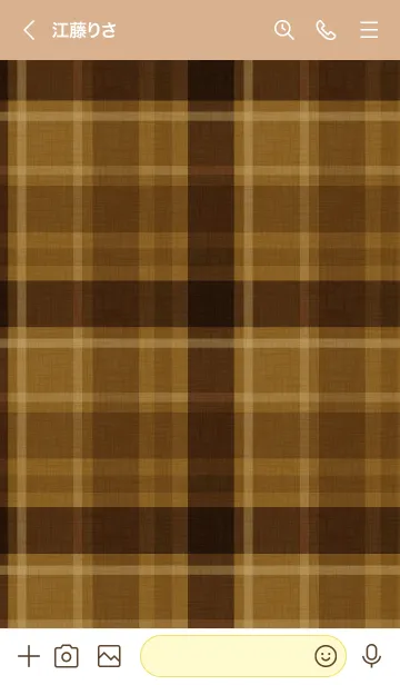 [LINE着せ替え] SIMPLE CHAT DESIGN[BROWN CHECK]の画像3