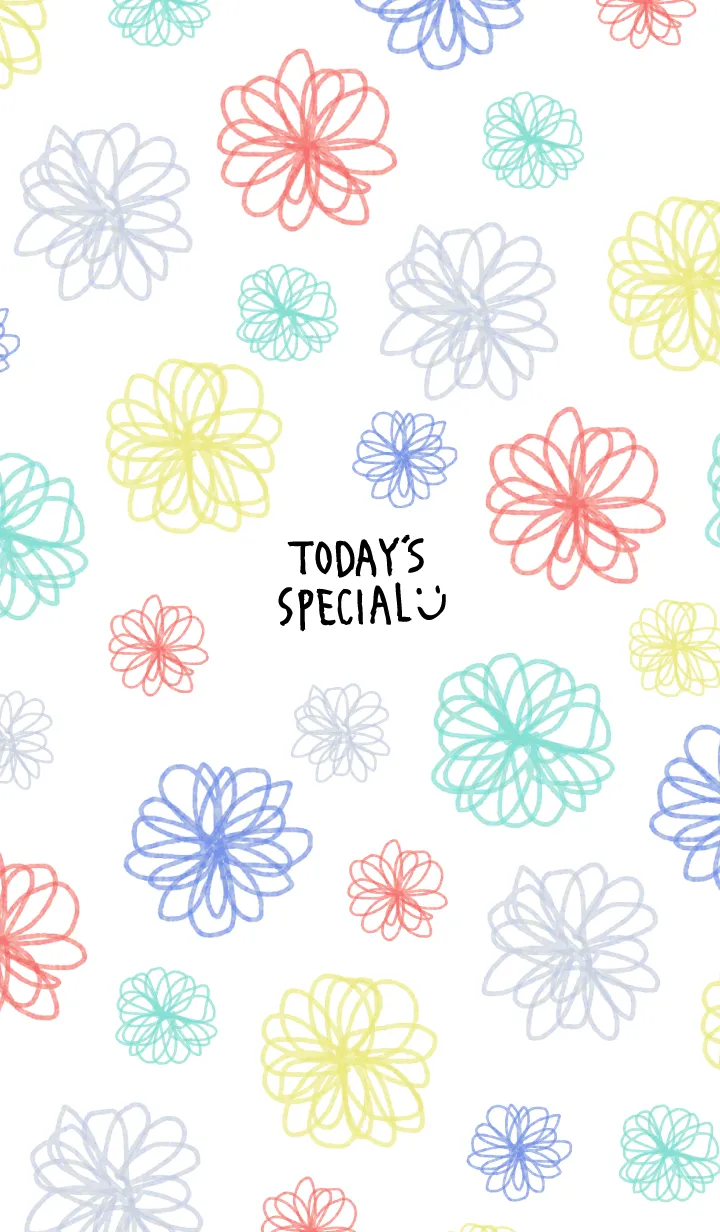 [LINE着せ替え] カラフルな水彩おはな5の画像1