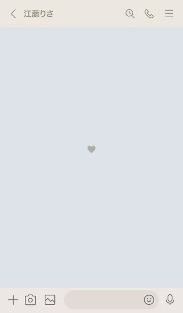 [LINE着せ替え] シンプル ハート スカイグレーの画像3