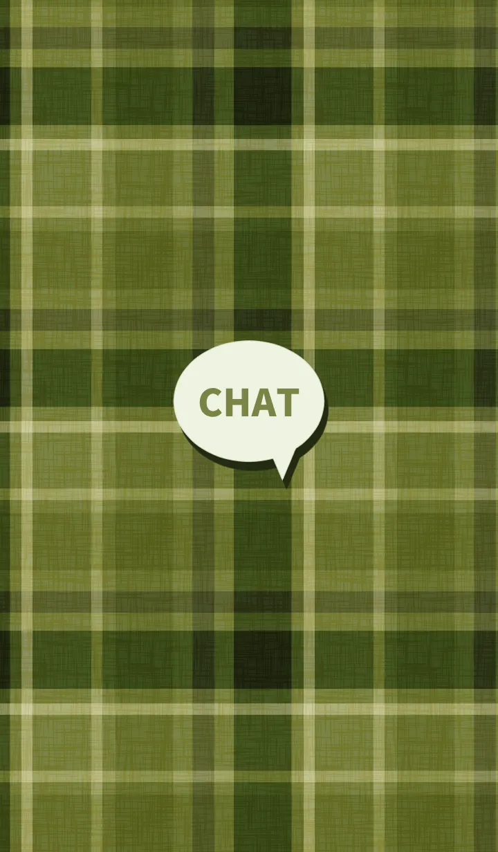 [LINE着せ替え] SIMPLE CHAT DESIGN[MOSS GREEN CHECK]の画像1