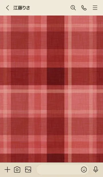 [LINE着せ替え] SIMPLE CHAT DESIGN[ROSE RED CHECK]の画像3