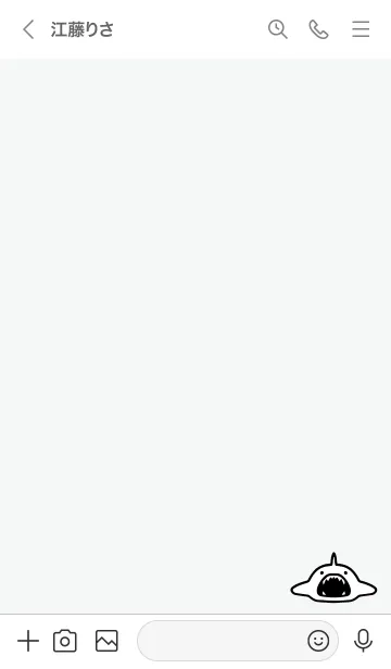 [LINE着せ替え] グレー : モノクロのサメ着せ替えの画像3