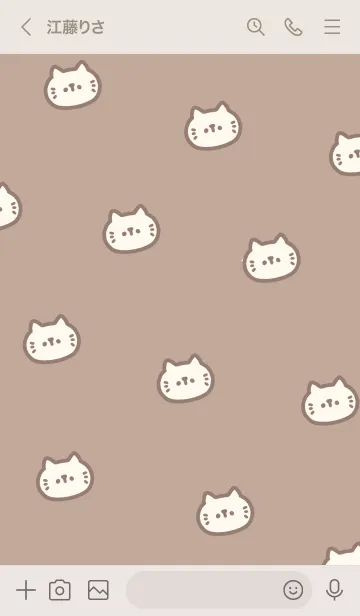 [LINE着せ替え] ねこ。ブラウンベージュの画像3