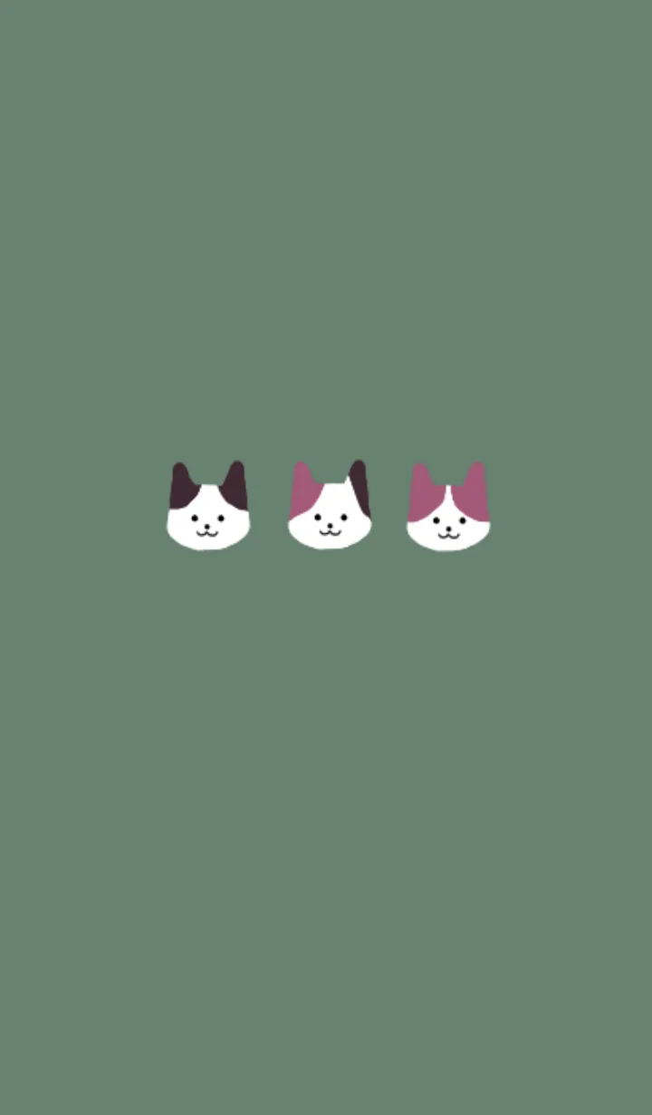 [LINE着せ替え] ねこ/くすみぴんく/ くすみぐりーんの画像1