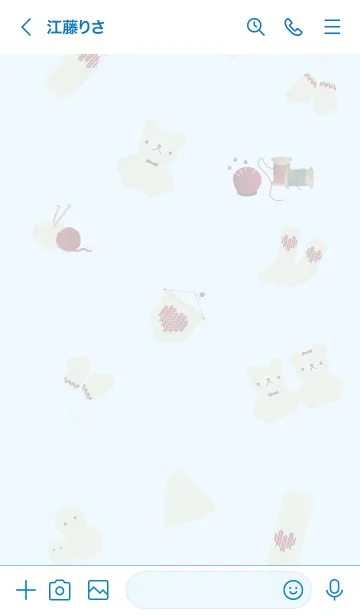 [LINE着せ替え] ～お洒落なあみぐるみ♥ブルー18_1～の画像3