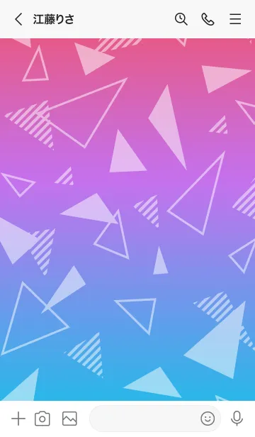 [LINE着せ替え] グラデーションと三角 青と赤4の画像3