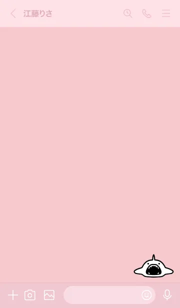 [LINE着せ替え] ピンク : モノクロのサメ着せ替えの画像3