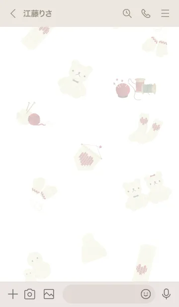 [LINE着せ替え] ～お洒落なあみぐるみ♥ホワイト17_1～の画像3