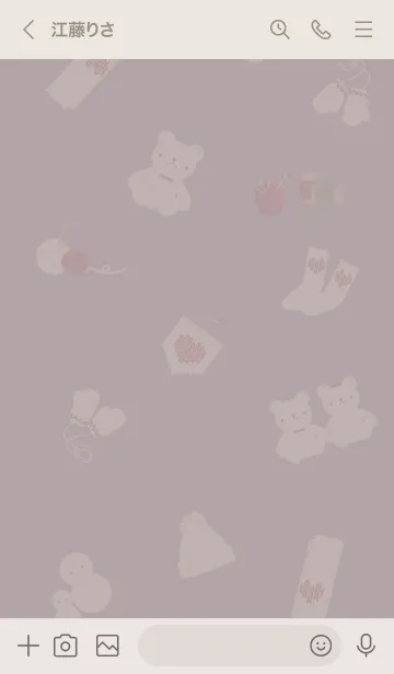 [LINE着せ替え] ～お洒落なあみぐるみ♥ピンクグレー16_1～の画像3