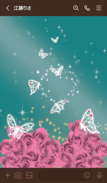 [LINE着せ替え] 茶色と緑 : 10月のトルマリンと蝶の画像3