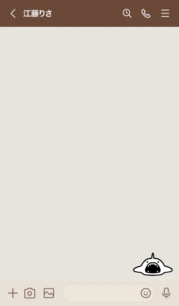 [LINE着せ替え] ベージュ : モノクロのサメ着せ替えの画像3