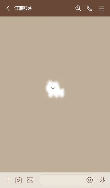 [LINE着せ替え] ～ゆるい猫と花♥ベージュ12_1～の画像3