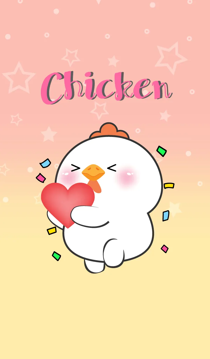 [LINE着せ替え] Little  White Chicken In Pastel (JP)の画像1