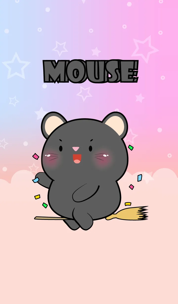 [LINE着せ替え] Cute Naughty Black Mouse Theme (JP)の画像1