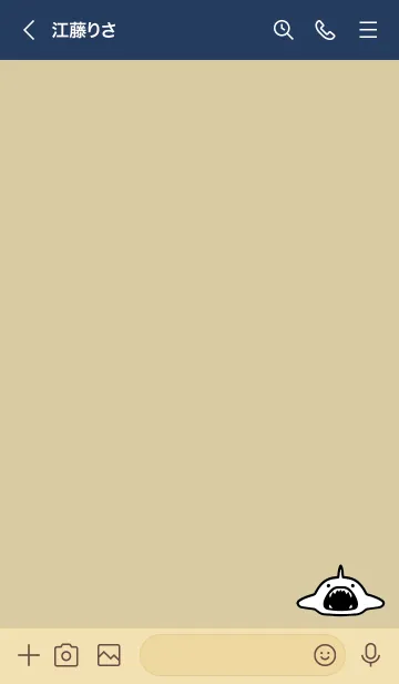 [LINE着せ替え] ベージュ ネイビー: モノクロ サメ着せ替えの画像3