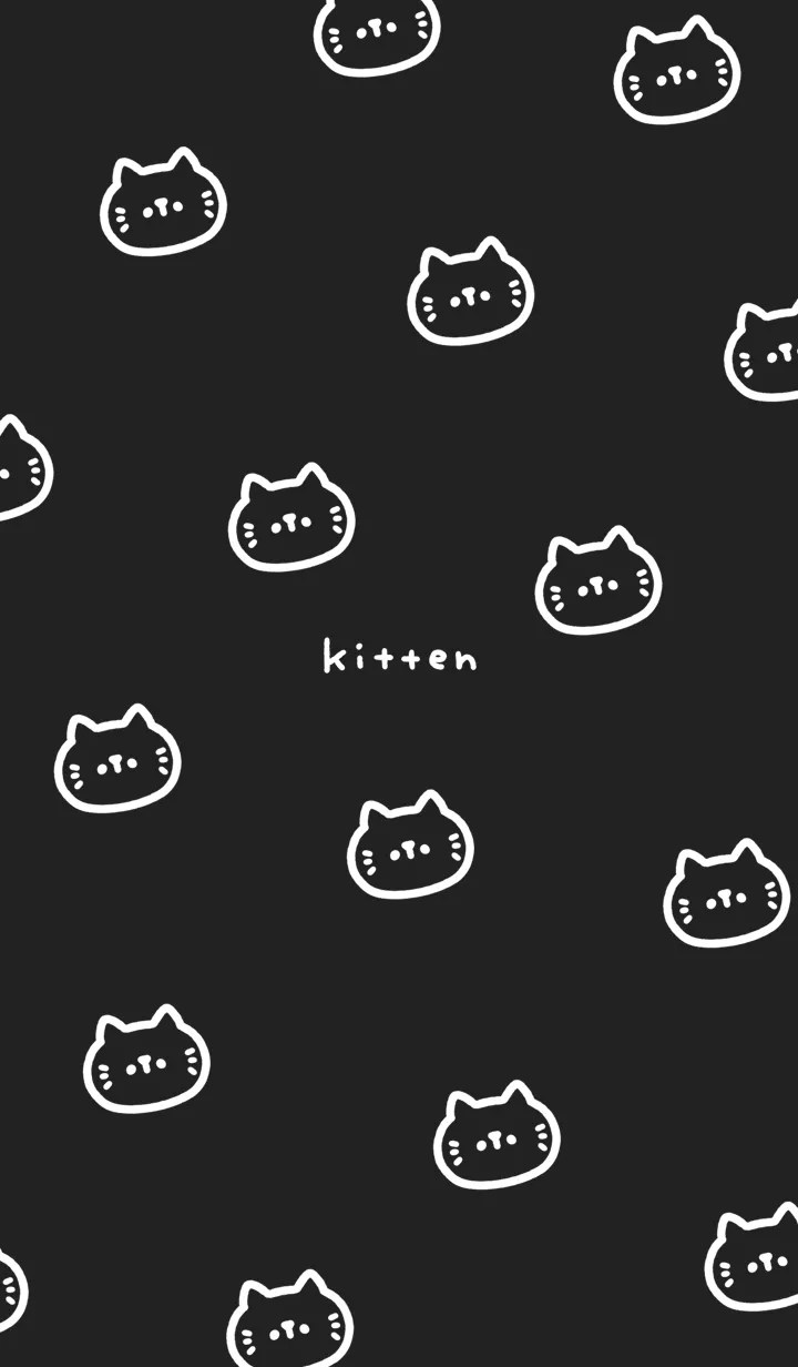 [LINE着せ替え] ねこ。ブラックの画像1
