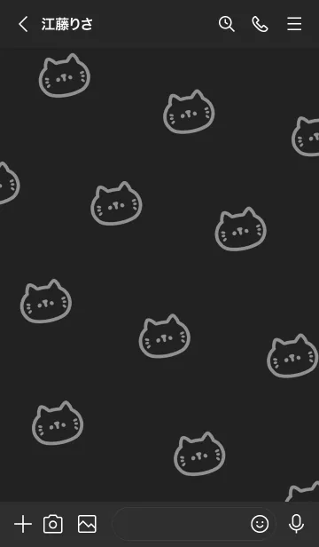 [LINE着せ替え] ねこ。ブラックの画像3