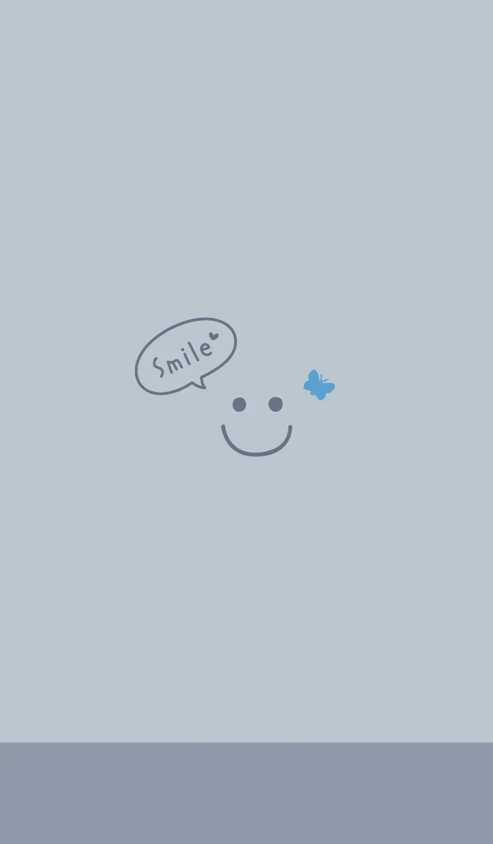 [LINE着せ替え] スマイル蝶々<くすみブルー>の画像1