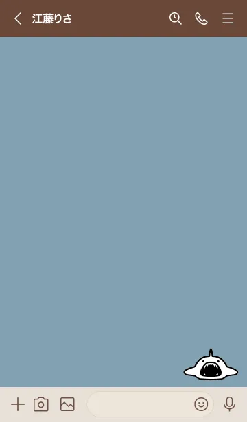 [LINE着せ替え] ベージュと青 : モノクロのサメ着せ替えの画像3