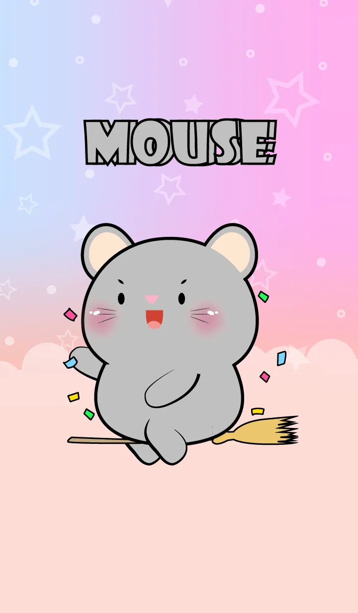 [LINE着せ替え] Cute Naughty Grey Mouse  Theme (JP)の画像1